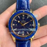 TW Factory Omega Seamaster 300m Blue Lazurite Dial Yellow Gold Case Watch 41MM